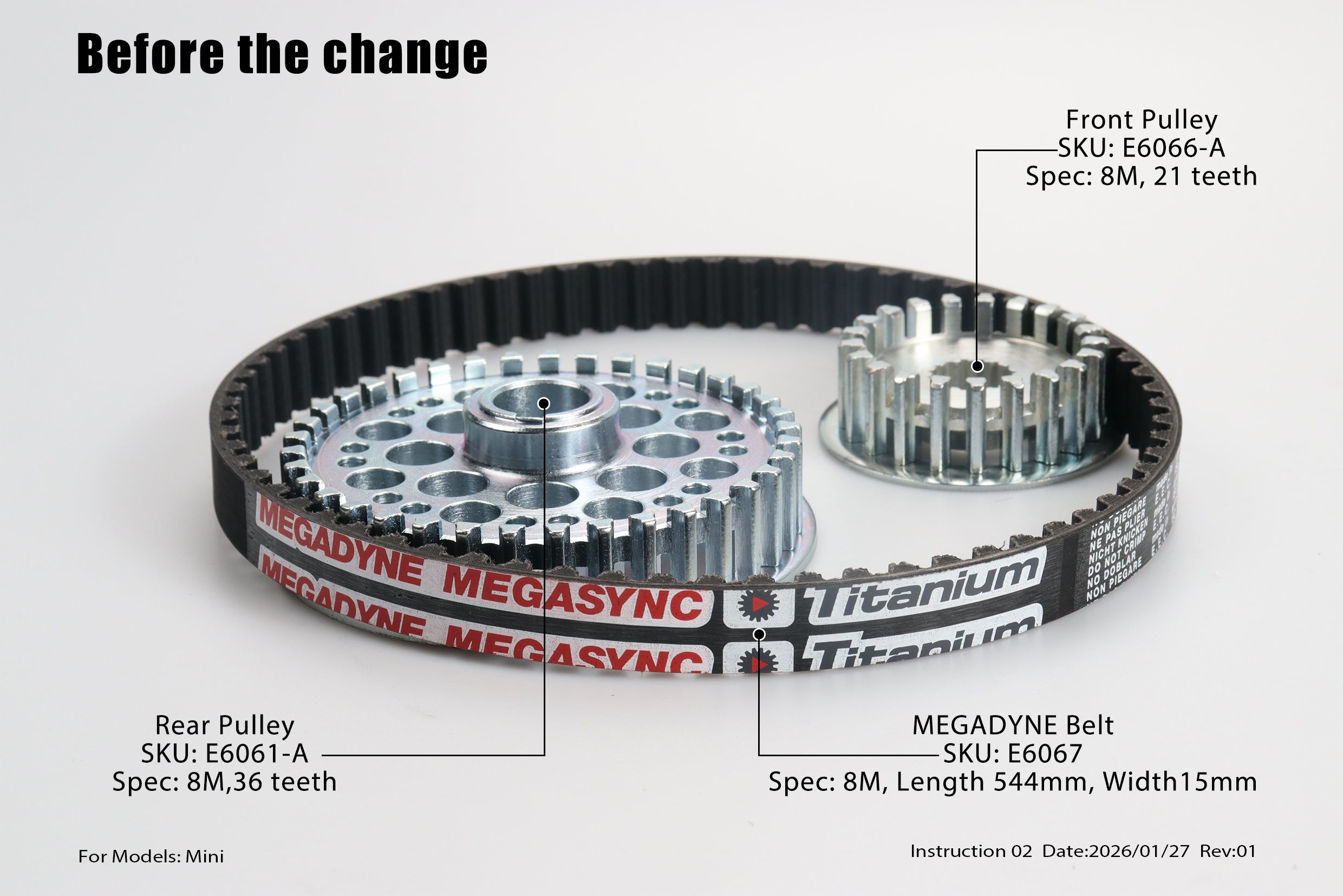 E6067 - Drive Belt 15mm(Old version) - Mini/Mini R