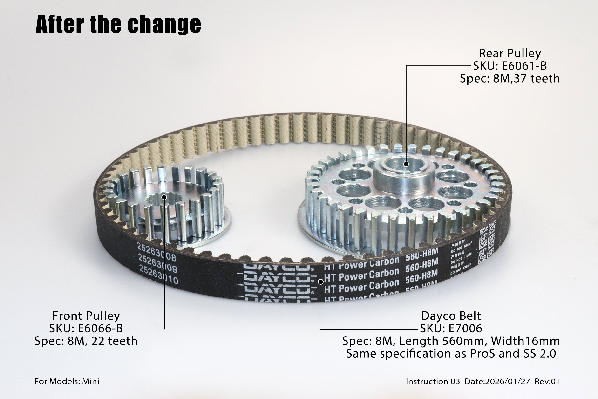 E6067 - Drive Belt 15mm(Old version) - Mini/Mini R